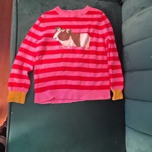 Mini Boden Red and Pink Striped Sweater